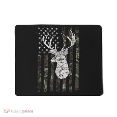 Deer Hunting Camo American Flag Mousepad