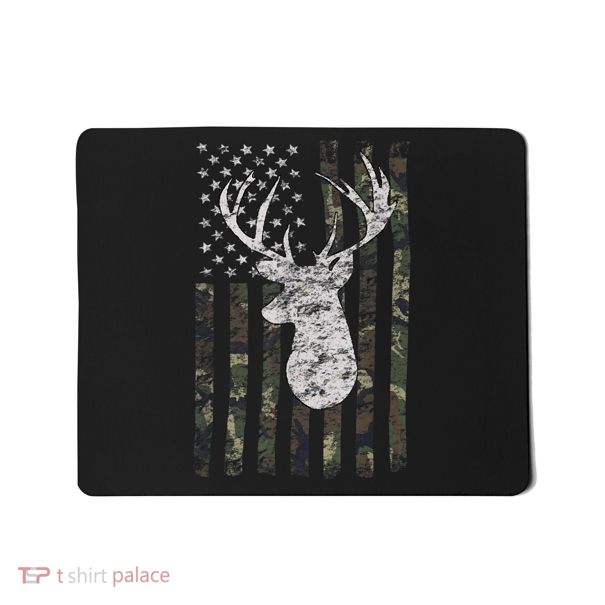 Deer Hunting Camo American Flag Mousepad