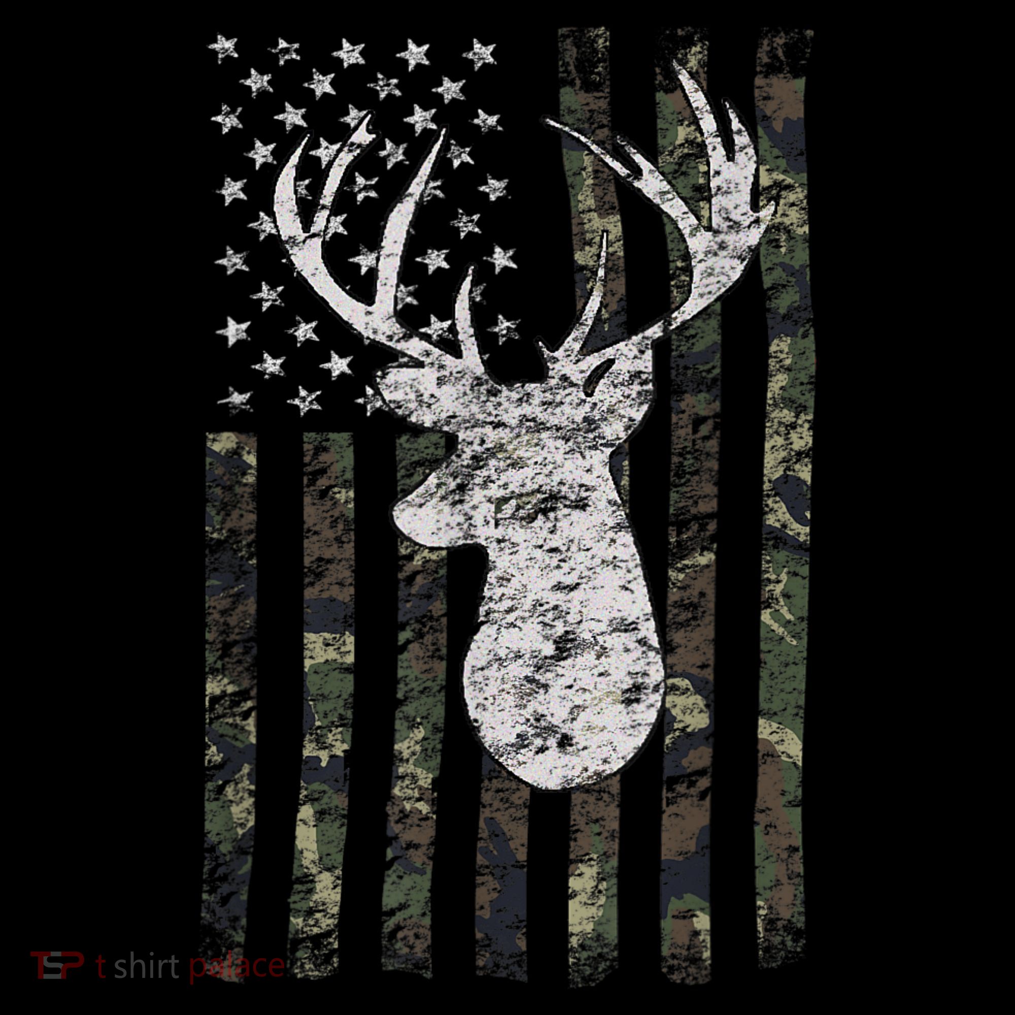 Deer Hunting Camo American Flag Mousepad