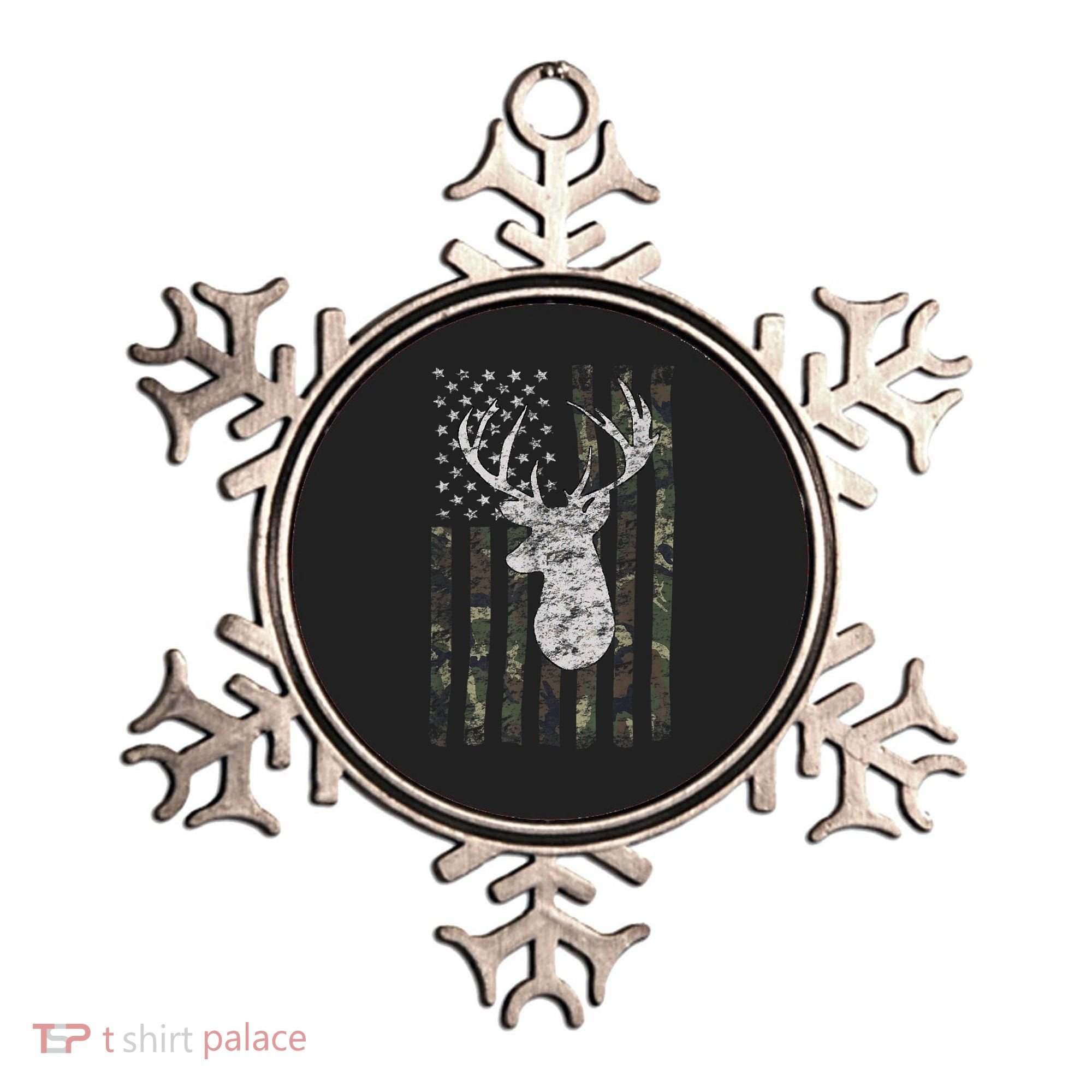 Deer Hunting Camo American Flag Ornament