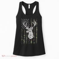 Deer Hunting Camo American Flag Women's Tank Top thumb 0
