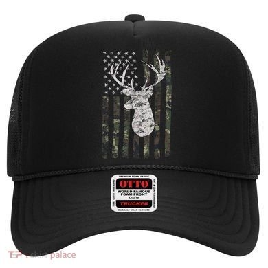 Deer Hunting Camo American Flag Hat
