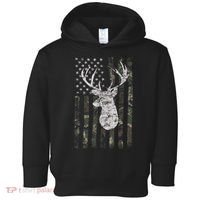 Deer Hunting Camo American Flag Toddler Hoodie thumb 0