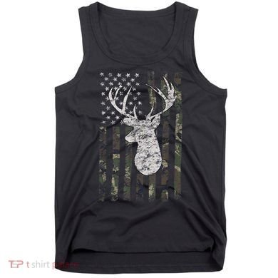 Deer Hunting Camo American Flag Tank Top