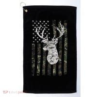 Deer Hunting Camo American Flag Golf Towel thumb 0
