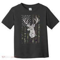 Deer Hunting Camo American Flag Toddler T-Shirt thumb 0
