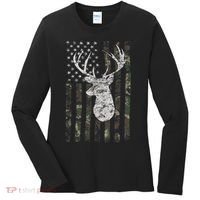 Deer Hunting Camo American Flag Women's Long Sleeve Shirt thumb 0
