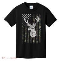 Deer Hunting Camo American Flag Kids T-Shirt thumb 0