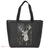 Deer Hunting Camo American Flag Tote Bag thumb 0