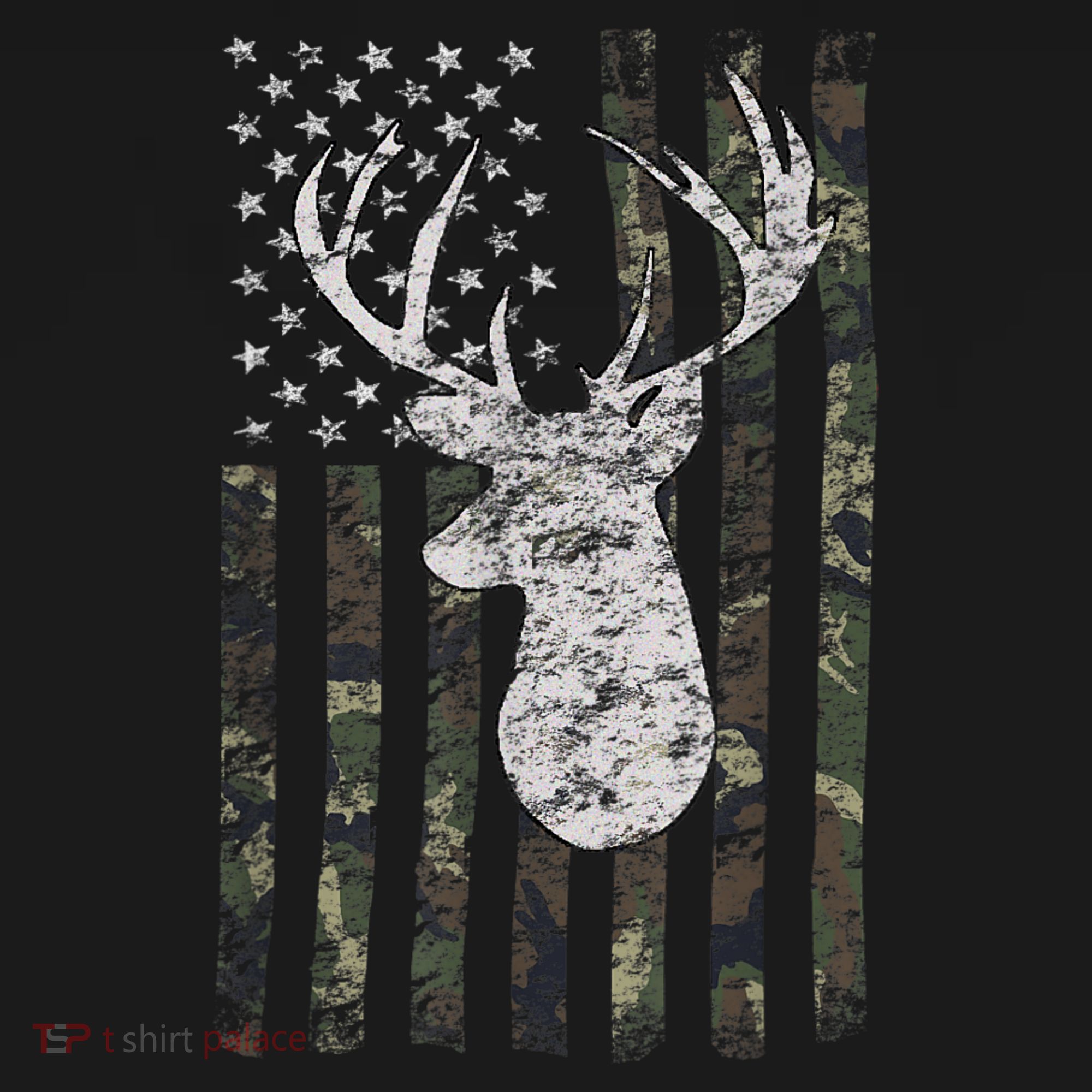 Deer Hunting Camo American Flag Tote Bag