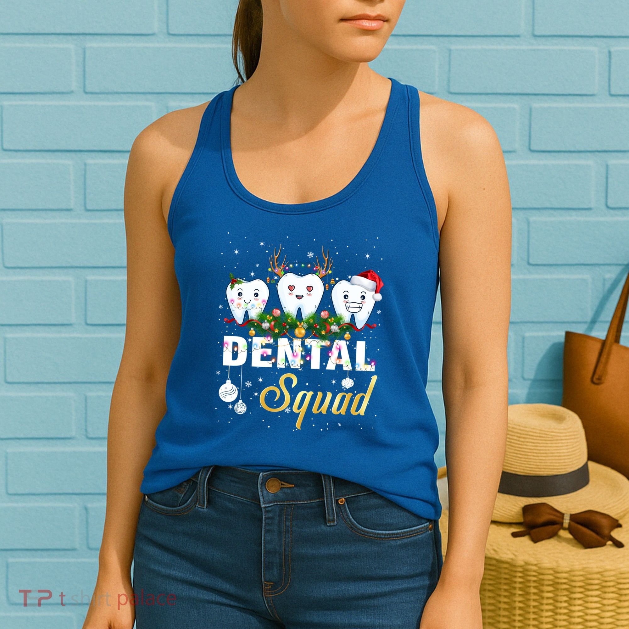 Dentist Hygienist Christmas Dental Squad Cute Gift Women's Tank Top