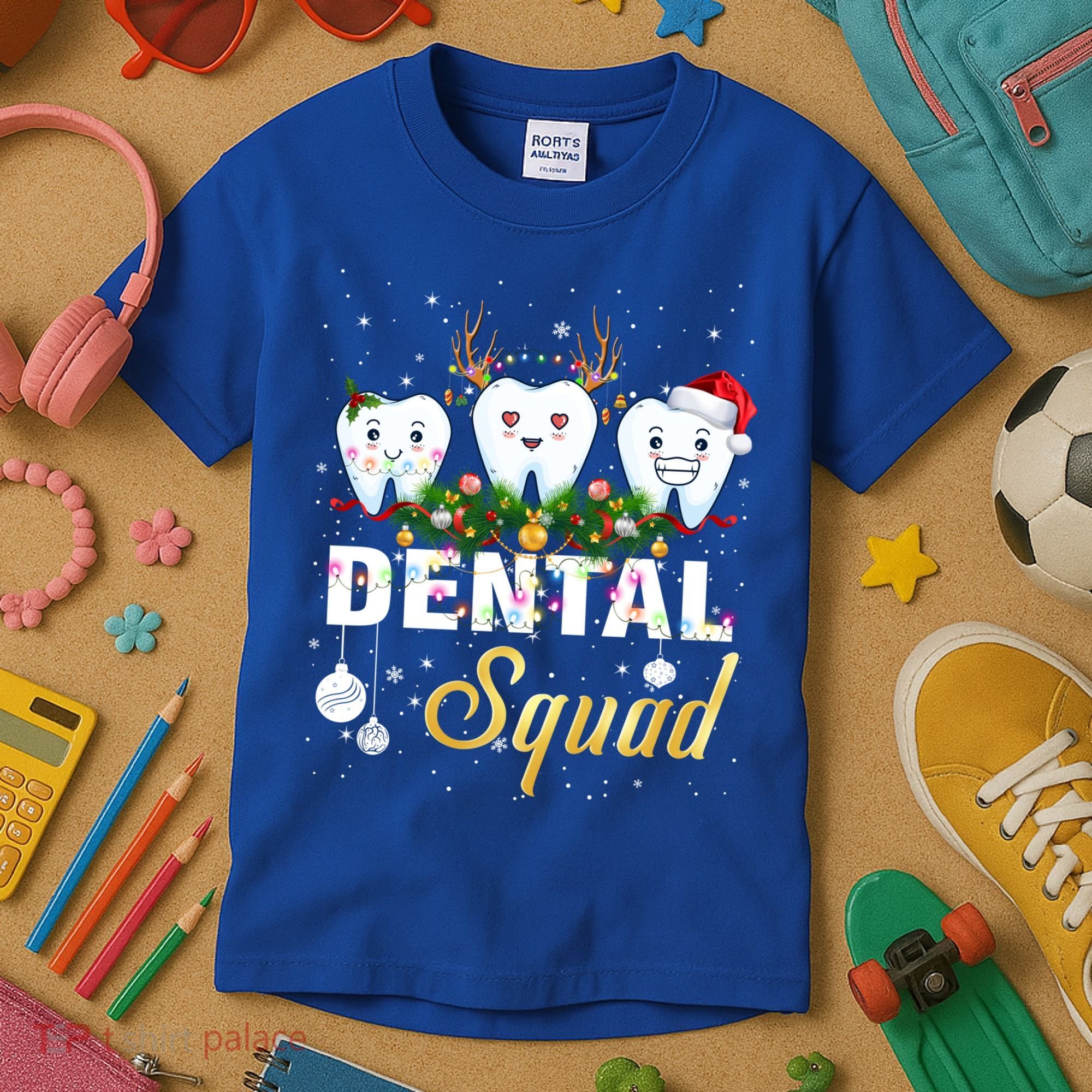 Dentist Hygienist Christmas Dental Squad Cute Gift Kids T-Shirt