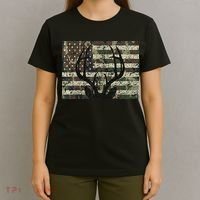 Deer Hunting Camo American Flag Buck Antlers Hunter Country T-Shirt thumb 4