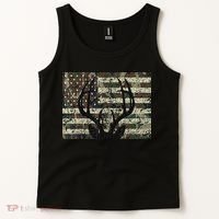 Deer Hunting Camo American Flag Buck Antlers Hunter Country Tank Top thumb 2