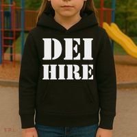 Dei Hire Diversity Equity Inclusion Anti Trump Political Kids Hoodie thumb 3