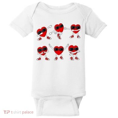 Dancing Hearts Dance Challenge Valentines Day Baby Bodysuit