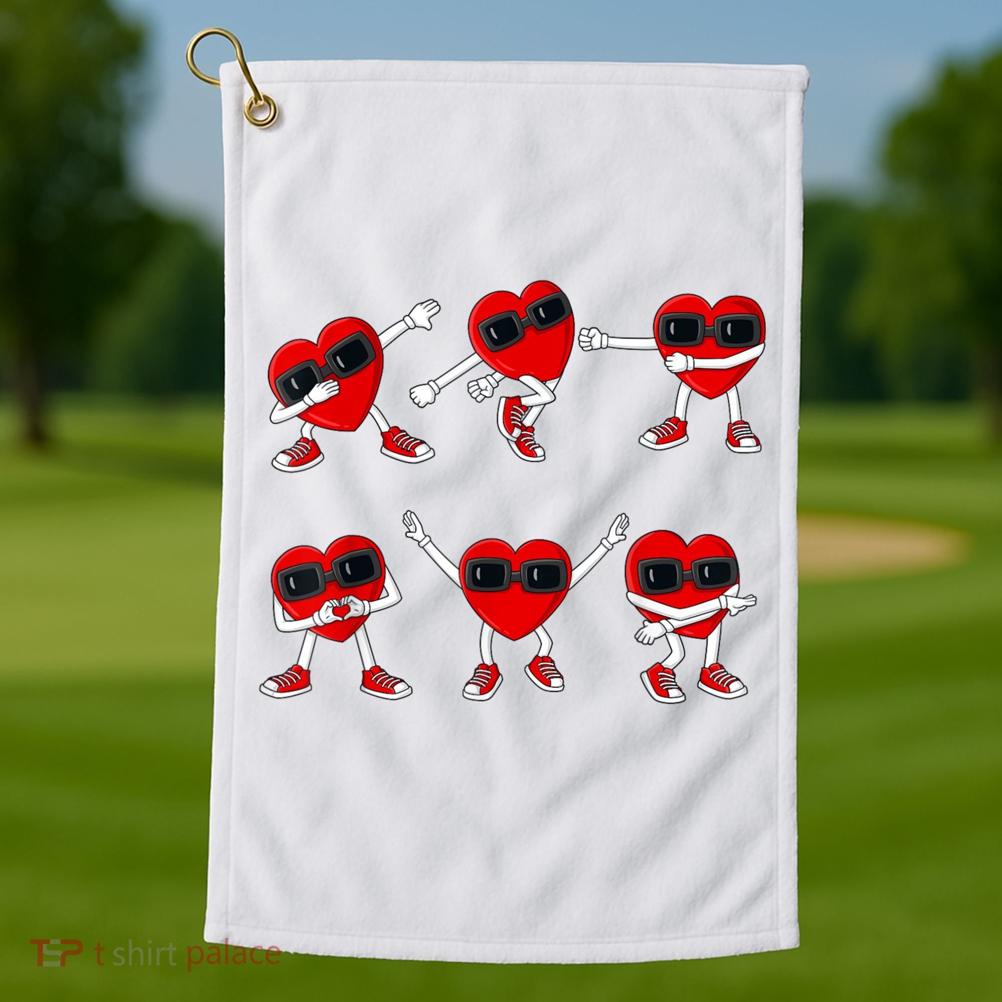 Dancing Hearts Dance Challenge Valentines Day Golf Towel