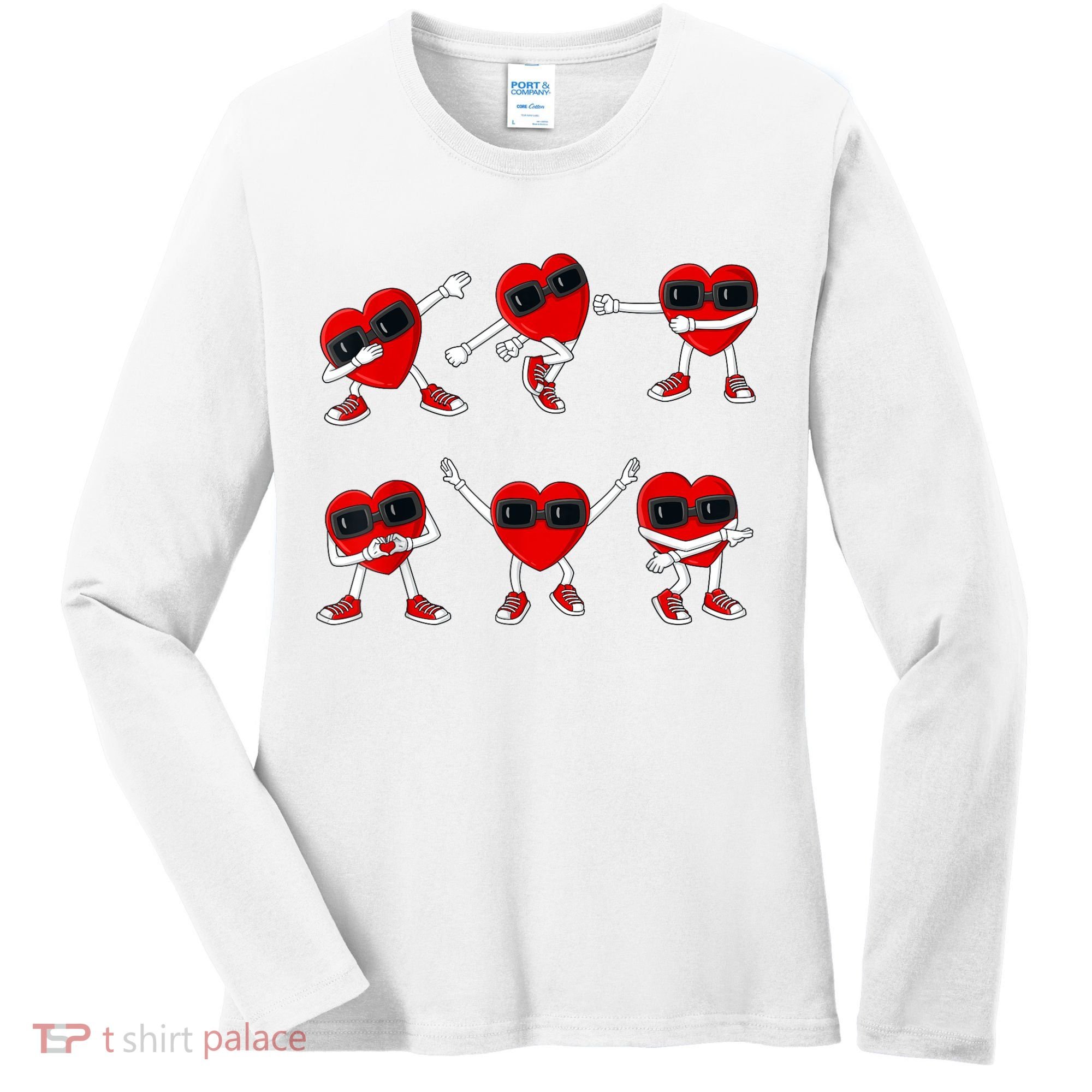 Dancing Hearts Dance Challenge Valentines Day Women's Long Sleeve Shirt