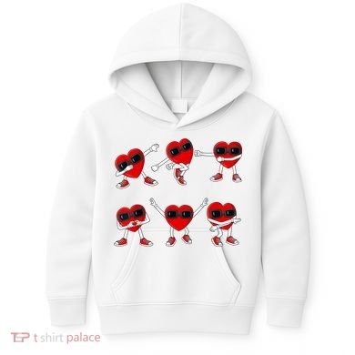 Dancing Hearts Dance Challenge Valentines Day Kids Hoodie