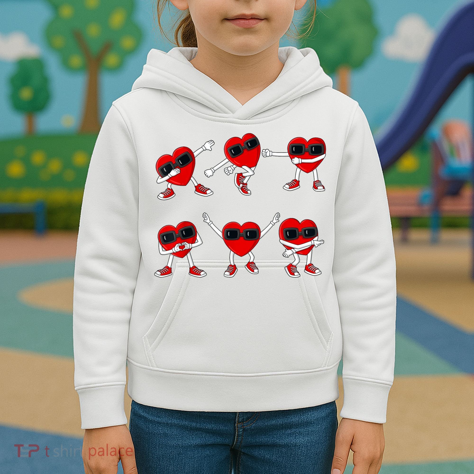 Dancing Hearts Dance Challenge Valentines Day Kids Hoodie