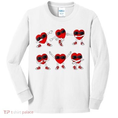 Dancing Hearts Dance Challenge Valentines Day Kids Long Sleeve Shirt