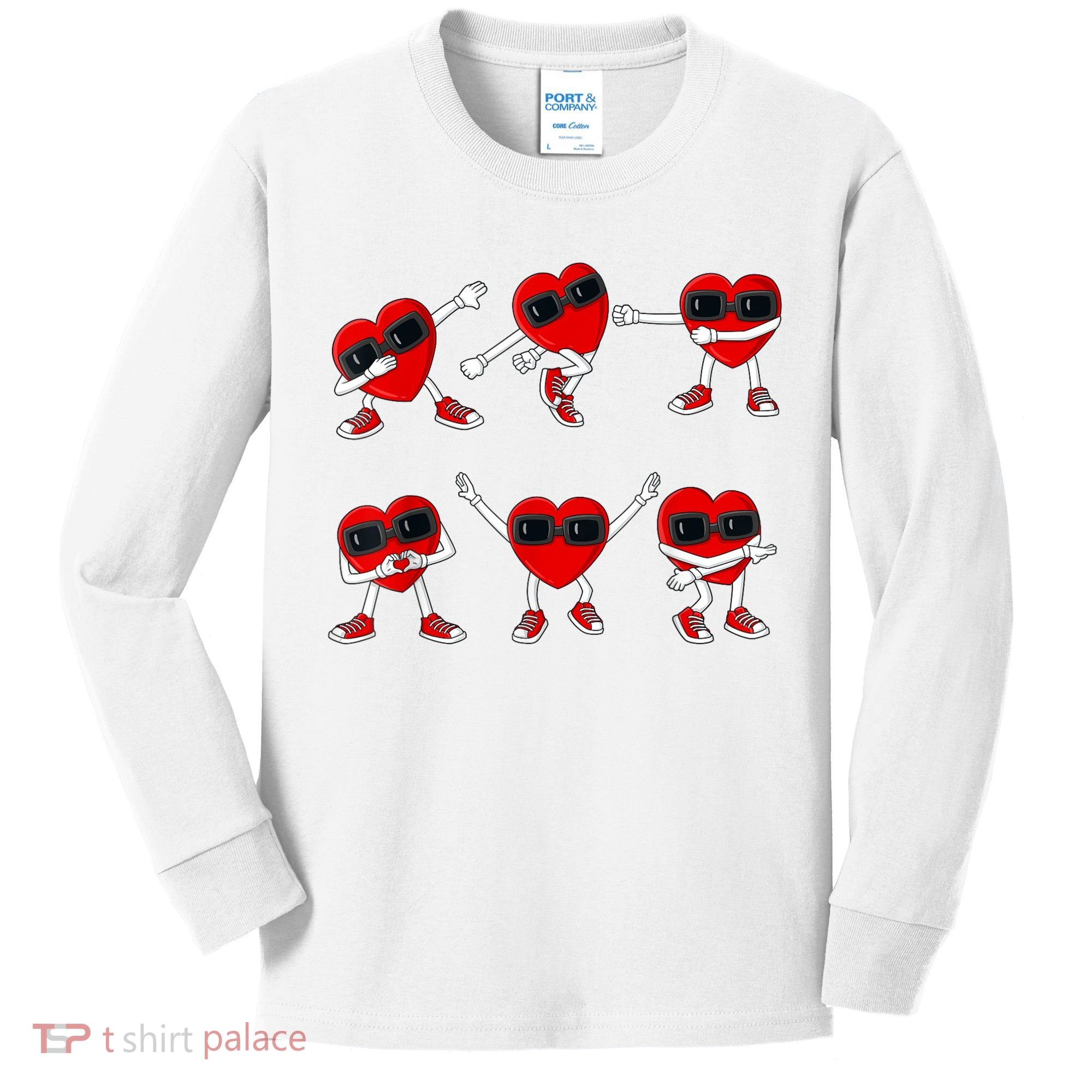 Dancing Hearts Dance Challenge Valentines Day Kids Long Sleeve Shirt