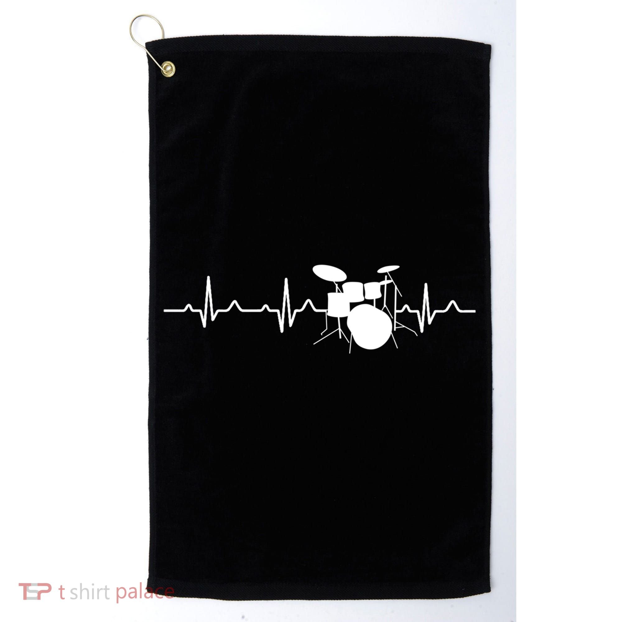 Drums Heartbeat Drummer Music Band Gift Cool Gift Golf Towel