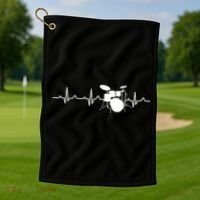 Drums Heartbeat Drummer Music Band Gift Cool Gift Golf Towel thumb 1