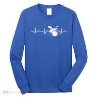 Drums Heartbeat Drummer Music Band Gift Cool Gift Long Sleeve Shirt thumb 0