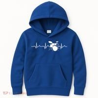 Drums Heartbeat Drummer Music Band Gift Cool Gift Kids Hoodie thumb 0