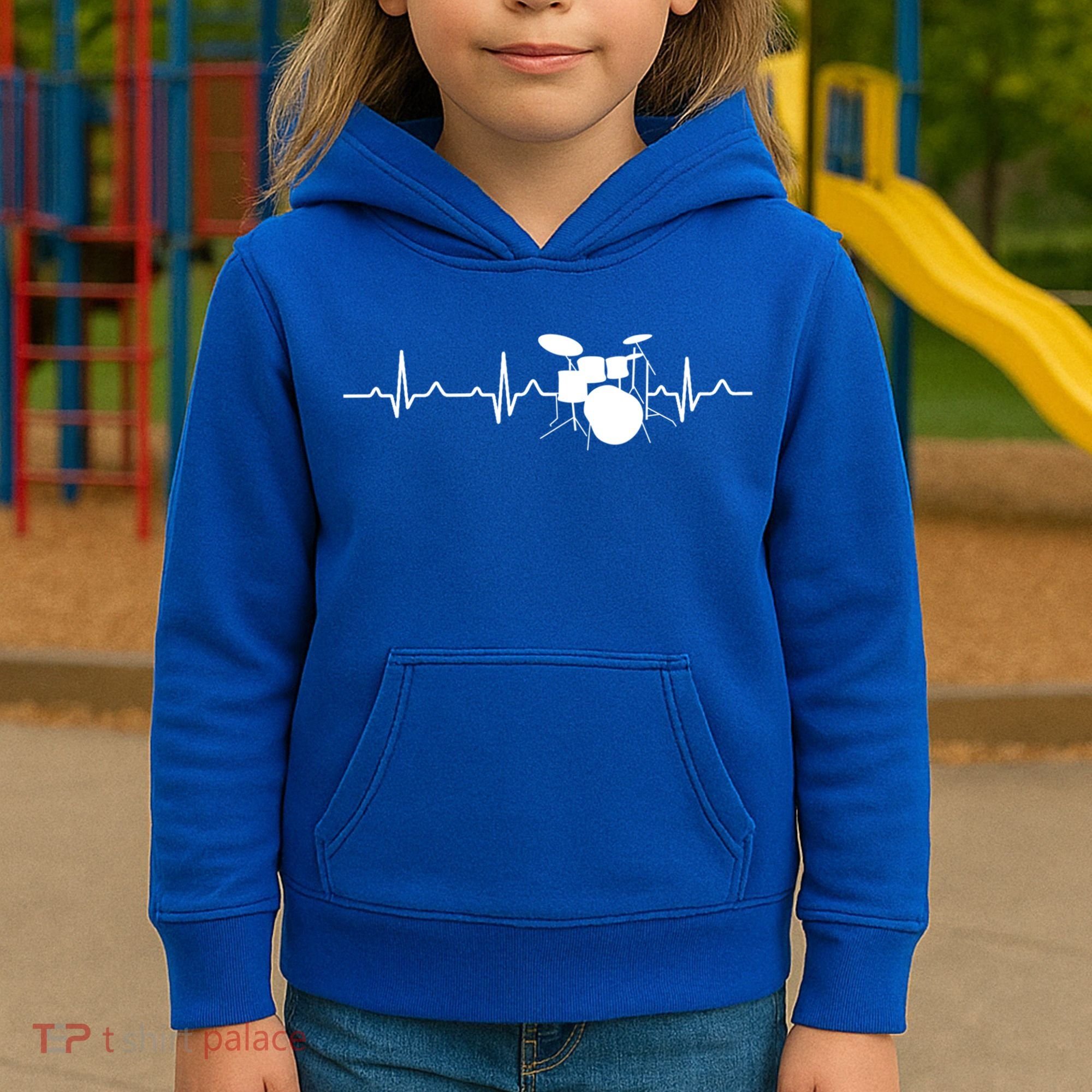 Drums Heartbeat Drummer Music Band Gift Cool Gift Kids Hoodie
