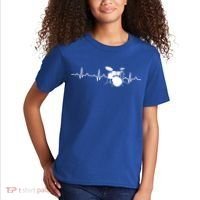 Drums Heartbeat Drummer Music Band Gift Cool Gift Kids T-Shirt thumb 2