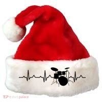 Drums Heartbeat Drummer Music Band Gift Cool Gift Santa Hat thumb 0