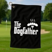 Dogfather Hot Dog Papa Bbq Grilling Grill Daddy Golf Towel thumb 1