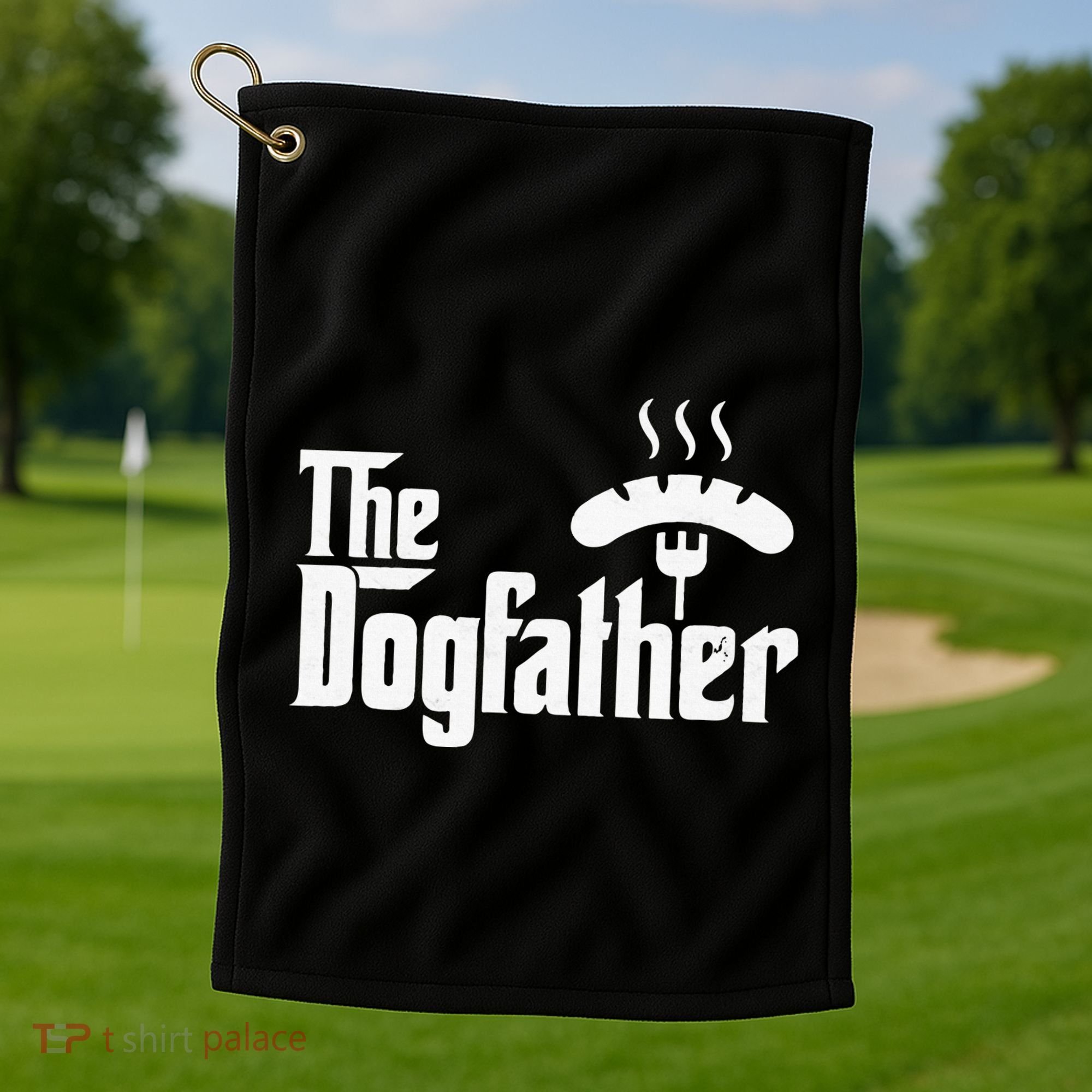 Dogfather Hot Dog Papa Bbq Grilling Grill Daddy Golf Towel