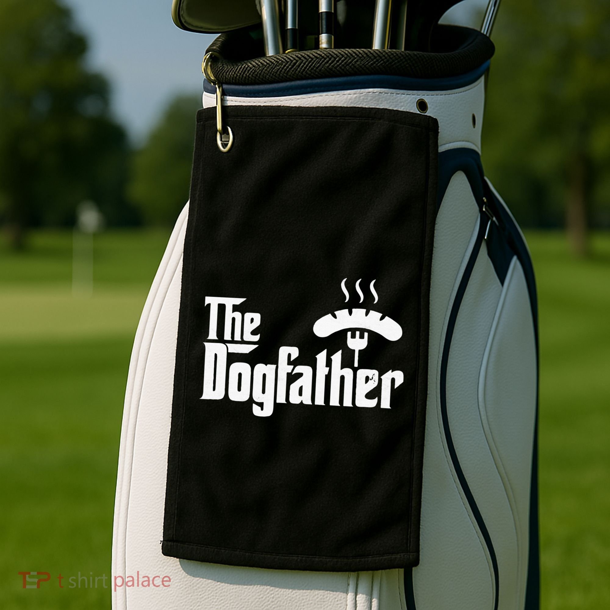 Dogfather Hot Dog Papa Bbq Grilling Grill Daddy Golf Towel