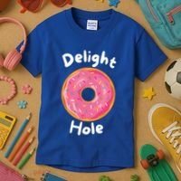 Delight Hole Donut Sprinkles Doughnut Fried Dough Sweet Cool Gift Kids T-Shirt thumb 3