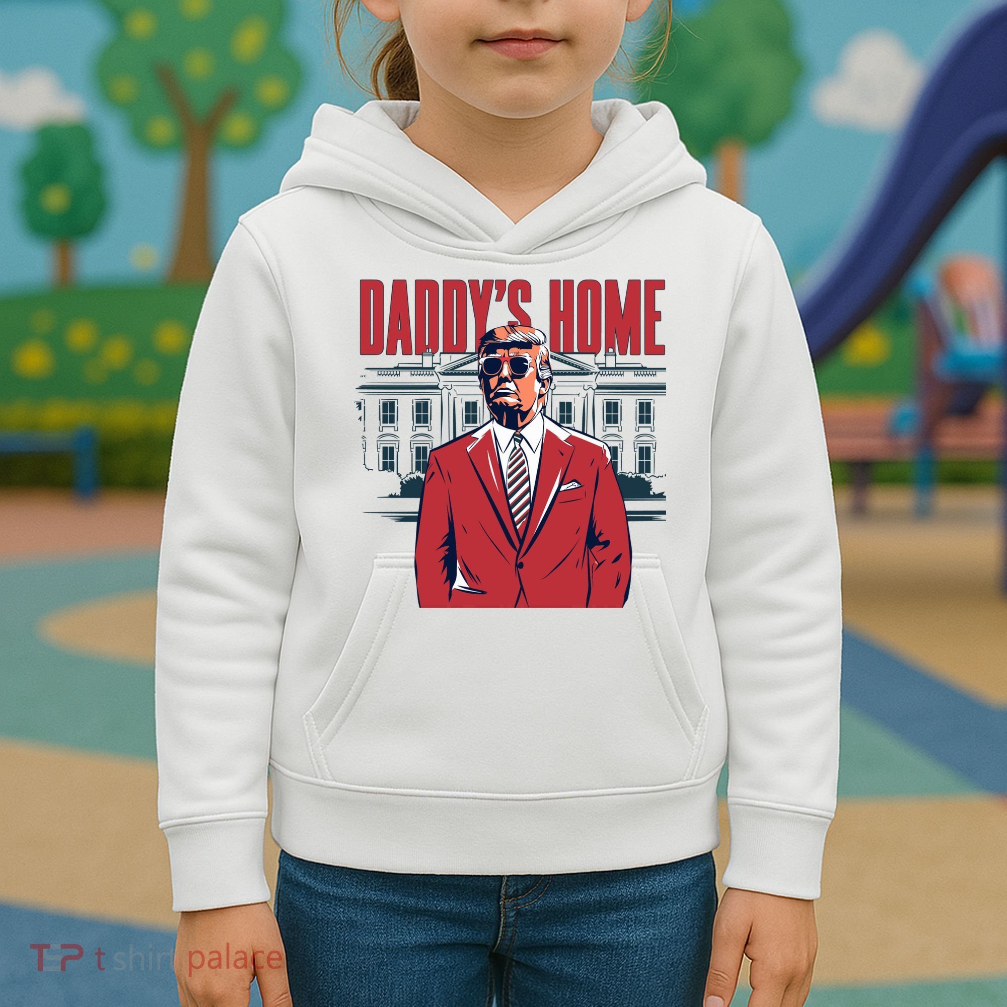 DaddyS Home Donald Trump 47th President Kids Hoodie
