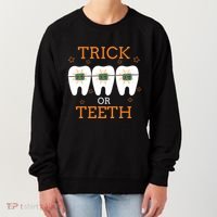 Dentist Halloween Dental Hygienist Trick Or Treat Teeth Gift Women's Sweatshirt thumb 0
