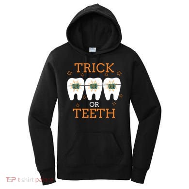 Dentist Halloween Dental Hygienist Trick Or Treat Teeth Gift Women's Hoodie