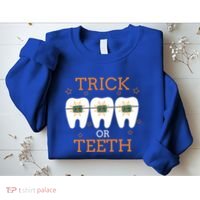 Dentist Halloween Dental Hygienist Trick Or Treat Teeth Gift Sweatshirt thumb 2
