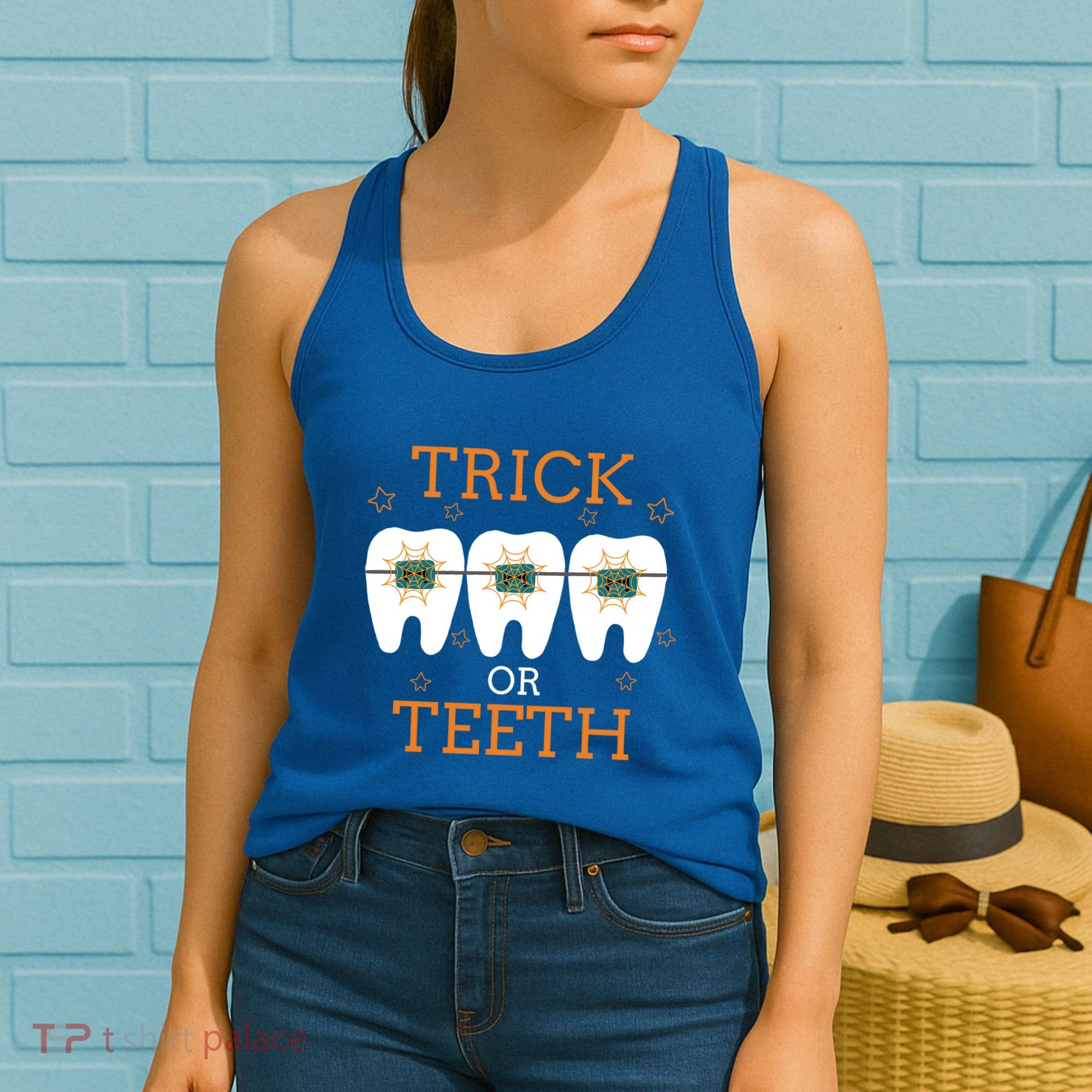 Dentist Halloween Dental Hygienist Trick Or Treat Teeth Gift Women's Tank Top