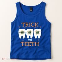 Dentist Halloween Dental Hygienist Trick Or Treat Teeth Gift Tank Top thumb 2