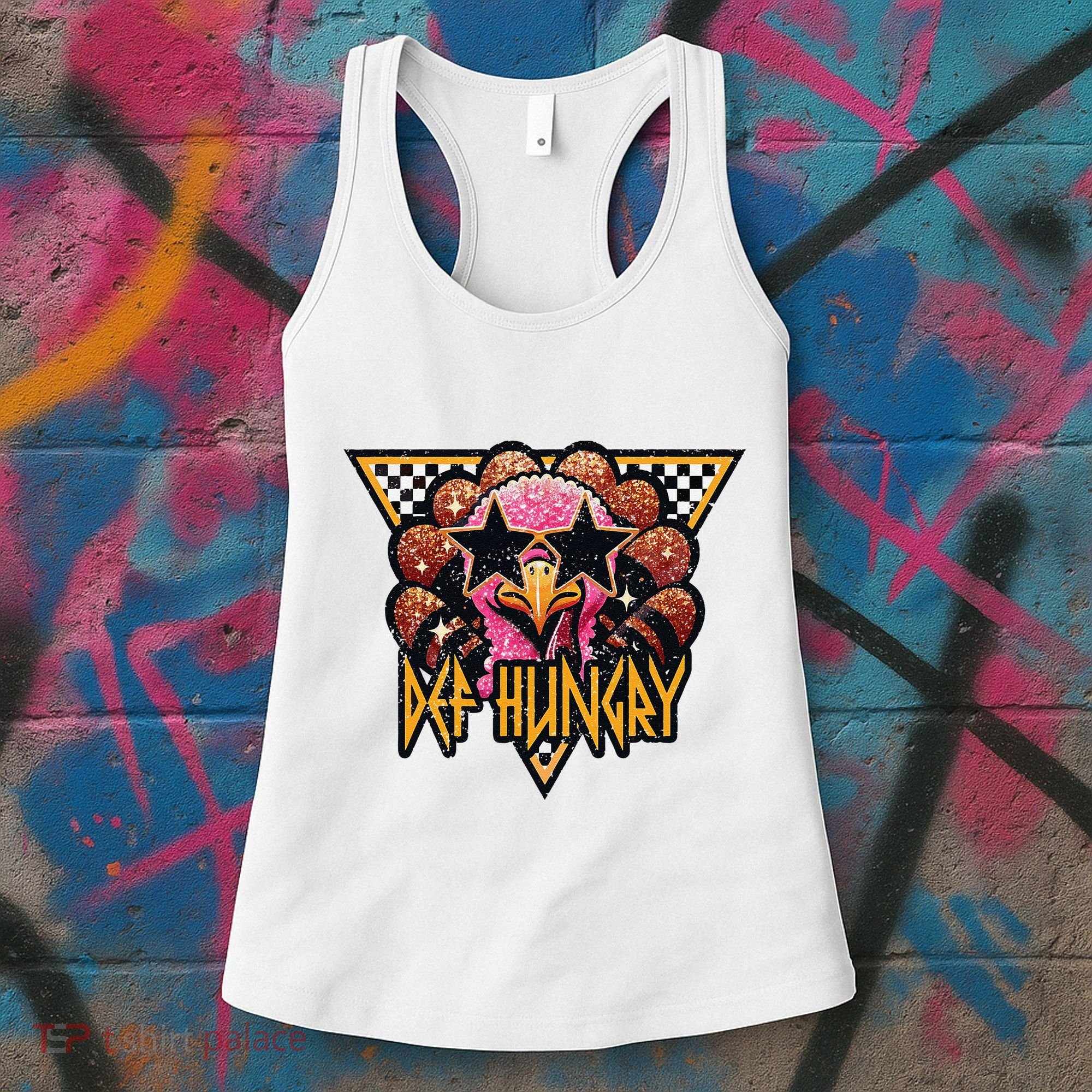 Def Hungry Def Grateful Happy Turkey Thanksgiving Autumn Women's Tank Top