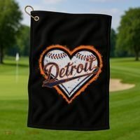 Detroit Heart Golf Towel thumb 1