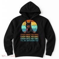 Doberman Hungry Dog Funny Mom Dad I'll be Watching You Hoodie thumb 0