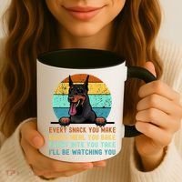 Doberman Hungry Dog Funny Mom Dad I'll be Watching You Coffee Mug thumb 3