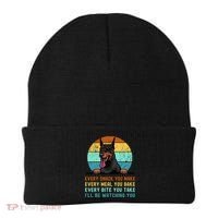 Doberman Hungry Dog Funny Mom Dad I'll be Watching You Beanie thumb 0