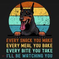 Doberman Hungry Dog Funny Mom Dad I'll be Watching You Women's Hoodie thumb 2