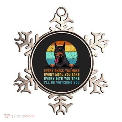 Doberman Hungry Dog Funny Mom Dad I'll be Watching You Ornament